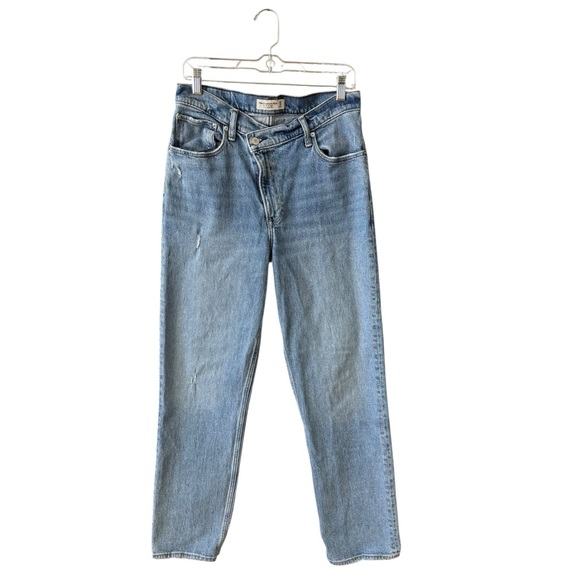 Abercrombie & Fitch 90's Ultra High Rise Criss Cross Jeans Size 30 Straight Leg - Picture 2 of 11